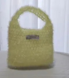 イエローハンドバッグ/編み物