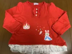 ミキハウス 赤 トレーナー 100 レース　うさこ　プリンセス　お城