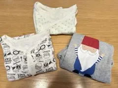 【綿100%】60cm長袖ロンパース3点セット