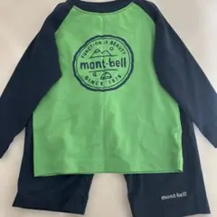 mont-bell 長袖カットソー&パンツ100サイズ 緑/紺