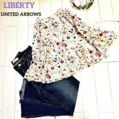 リバティ　ユナイテッドアローズ　ブラウス　ベルスリーブ　フローラル　イヴ