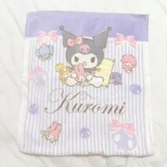 サンリオ クロミ フェイスタオル マイメロディ マイスウィートピアノ 紫ボーダー