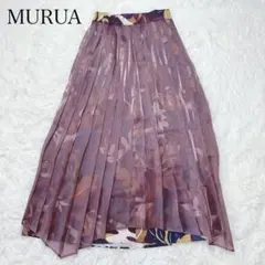 MURUA ムルーア ロングスカート プリーツ レース 花柄 総柄 モード'