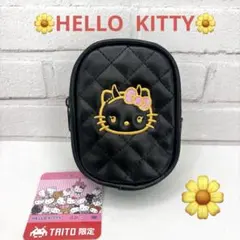 ハローキティ Myハローキティキルト刺繍ポーチ ブラック