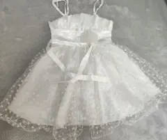 ホワイトドット柄　子供ドレス