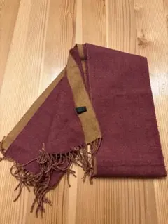 EDIFICE エディフィス リバーシブル マフラー ブラウン×ボルドー