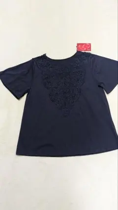 ＆ラブ　新品未使用　ネイビー レース装飾 半袖カットソー　Mサイズのサムネイル
