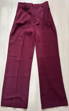 ZARA ストレートパンツ/スラックス バーガンディ Sサイズ
