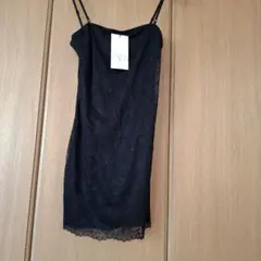 ZARA　ブラックレースキャミワンピース S