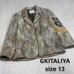GKITALIYA レオパード柄 テーラードジャケット　ヒョウ柄　ラインストーンのサムネイル