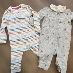 GAPロンパース 3-6ヶ月 ストライプ・花柄