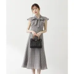 PROPORTION BODY DRESSING チェック柄ワンピース グレー