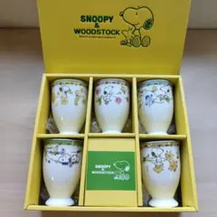 未使用　スヌーピー　フリーカップ 5客セット　日本製　花柄　フラワー