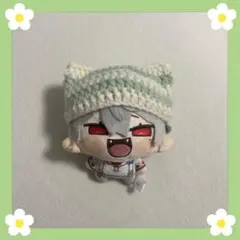 【ミント×白】 ぬい服 ボーダー 猫耳ニット帽 にじまるっと