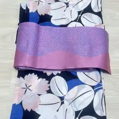 新品】半幅帯 リバーシブル 紺 唐草 ※ラストの一本 - メルカリ