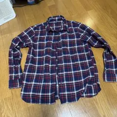 ユニクロ フランネル チェックシャツ 長袖 69Navy L