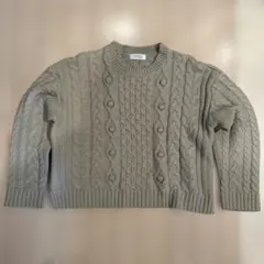 LOWRYS FARM ケーブルニットセーター ベージュ L