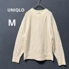 美品 UNIQLO M ライトスフレヤーン ポインテール クルーネックセーター