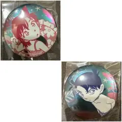 名探偵コナン　コナンランド　公式アプリ　さざ波シリーズ　缶バッジ　新一　蘭