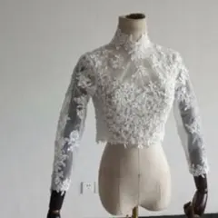 ウエディングドレス　ハイネックボレロ