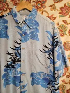 【サービス品】シルクアロハシャツ M ハワイアン 総柄 90s ヴィンテージ