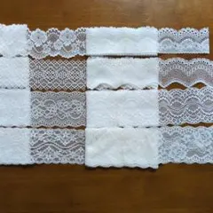 C107:幅広白色1m8本ストレッチレース