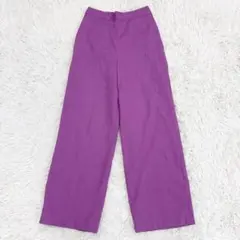 ユナイテッドアローズ リネン ハイウエストパンツ パープル 36のサムネイル