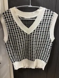 GU ジャカードベスト チドリ Sサイズ 01 OFFWHITE