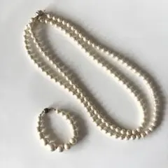 コットンパールネックレス・ブレスレットセット