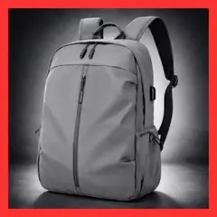 グレー　リュック ビジネス 大容量 バックパック USB 多機能 通勤　防水