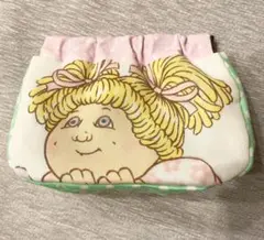 ハンドメイド　キャベツ人形柄　がま口ポーチ