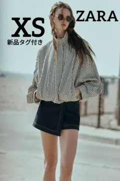 ZARA 　チェック柄ボンバージャケット