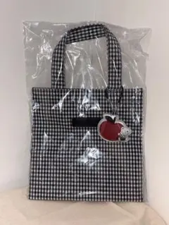 新品familiar ファミリア トートバッグ 黒 白 ギンガムチェック - メルカリ