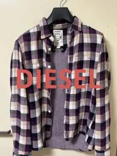 ディーゼル　DIESEL チェックシャツ M 紫 ネルシャツ コットンのサムネイル