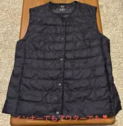 ユニクロ ウルトラライトダウンベスト ブラック　L 軽くてあったか❣️