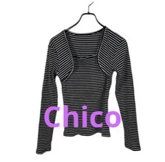 chico/チコ　Tシャツ　ボーダー　リププルオーバー　【F】 長袖