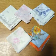 【美品】レディース ブランドハンカチセット 花柄 リボン5枚セット