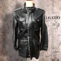 極美品✨LIUGOO TOKYO ラムスキン 羊革レザーダウンベスト ブラック