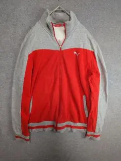 PUMA 赤 グレー ジップアップジャージ