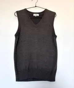 SCHOOL SCENE グレー Vネックニットベスト M