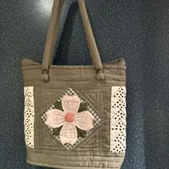 オリーブグリーン キルティング トートバッグ