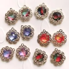 ꫛꫀꪝ✧Flower型ゴールド台座AAA級グラデーションカラー チャームアソート