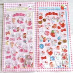 【新品】第二弾　サンリオ　ボンボンドロップシール　キティ　ピンク　赤