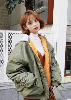 ♡レア♡ Dholic アウター ブルゾン　カーキ　オレンジ　レディース　韓国のサムネイル