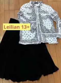 3467☆Leilian チェック柄フリル長袖ブラウス 11号 - メルカリ