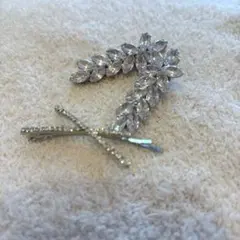 【ヘアピン3点セット】ウエディング お呼ばれ パーティー キラキラ　発表会