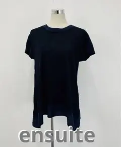 ensuite⭐︎春夏大人モード系⭐︎バイカラー半袖チュニックL【中古】C53