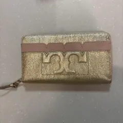 トリバーチ　長財布　金とピンク　可愛い♪