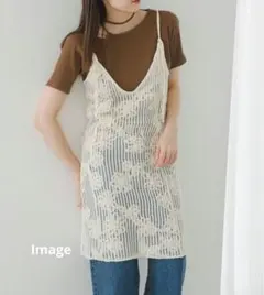 フラワーレース　キャミワンピース　モールド　アイボリー ESSEME