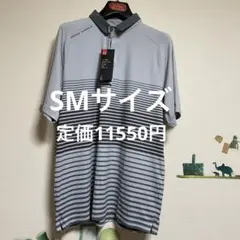 新品　アンダーアーマー ゴルフ　マーク入りポロシャツ「SM・グレーストライプ」④